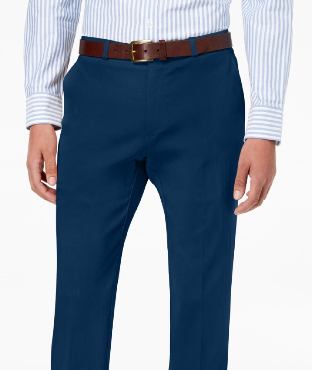 Tommy Hilfiger Men's Modern Fit Th Flex Stretch Comfort Solid Performance Pants Blue Size 34X30