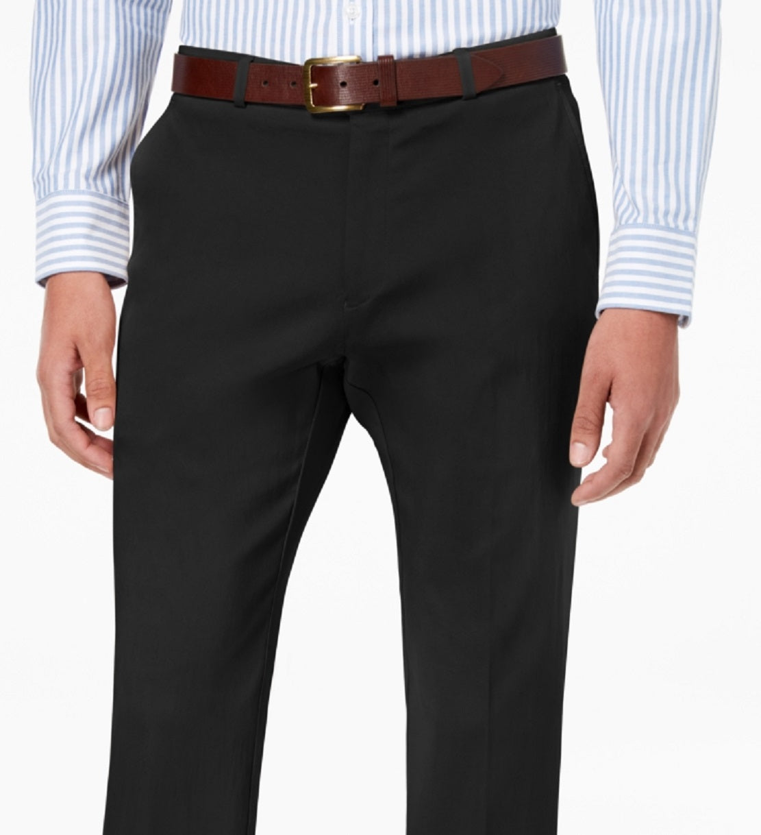 Tommy Hilfiger Men's Modern Fit Th Flex Stretch Comfort Solid Performance Pants Black Size 34X30