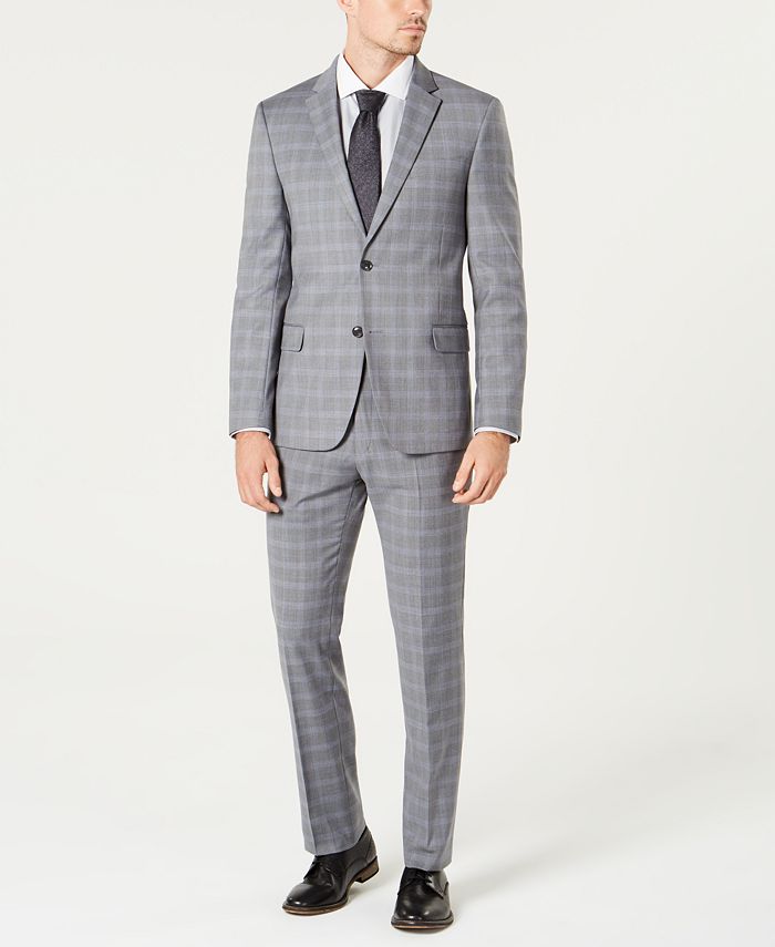 Tommy Hilfiger Men's Modern Fit Th Flex Stretch Wool Suit Gray Size 50