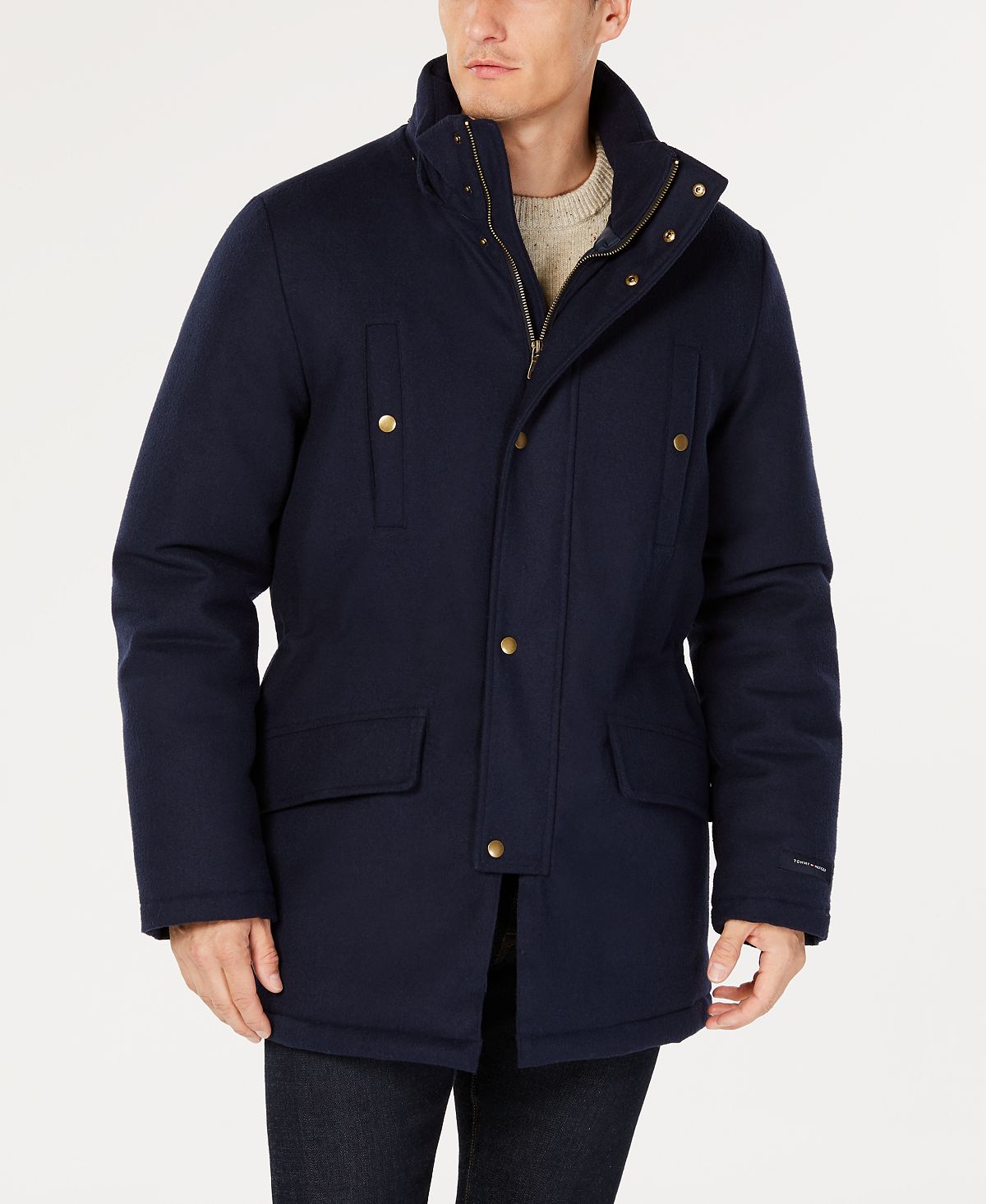Tommy Hilfiger Men's Modern Fit Snowden Overcoat Blue Size 38
