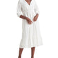 Black Tape Women's Buttoned Eyelet Midi Dress White Size Medium