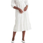 Black Tape Women's Buttoned Eyelet Midi Dress White Size Medium