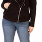 Black Tape Women's Stretch Knit Moto Jacket Black Size 3X