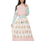 Black Tape Women's Mixed Print Smocked Waist Maxi Dress White Size Medium