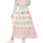 Black Tape Women's Mixed Print Smocked Waist Maxi Dress White Size Medium
