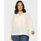 Black Tape Women's Cotton Printed Henley Pink Top Size 2X