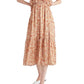 Black Tape Women's Printed Tie Back Ruffled Maxi Dress Orange Size X-Small