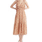 Black Tape Women's Printed Tie Back Ruffled Maxi Dress Orange Size Small
