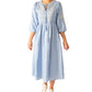 Black Tape Women's Cotton Embroidered Dress Blue Size Small