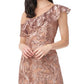 JS Collections Women's Lucy One Shoulder Midi Dress Brown Size 10