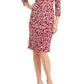 JS Collections Women's Embroidered Mesh Sheath Dress Pink Size 6
