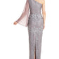 JS Collections Women's Amari One Shoulder Evening Gown Gray Size 16