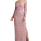 JS Collections Women's Giovanna Long Sleeve Column Evening Gown Pink Size 8