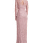 JS Collections Women's Giovanna Long Sleeve Column Evening Gown Pink Size 8