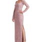 JS Collections Women's Giovanna Long Sleeve Column Evening Gown Pink Size 16