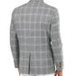 Ralph Lauren Men's Single Breasted Windowpane Plaid Classic Fit Wool Blend Sport Coat Gray Size 48