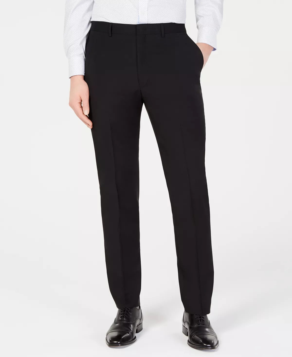 DKNY पुरुषों के मॉडर्न फिट स्ट्रेच सूट पैंट, काला, साइज़ 33X30