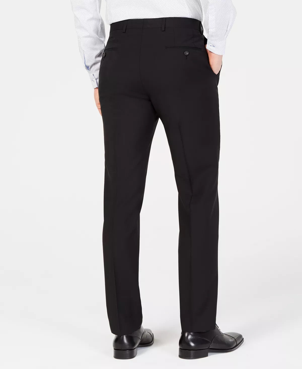 DKNY पुरुषों के मॉडर्न फिट स्ट्रेच सूट पैंट, काला, साइज़ 33X30