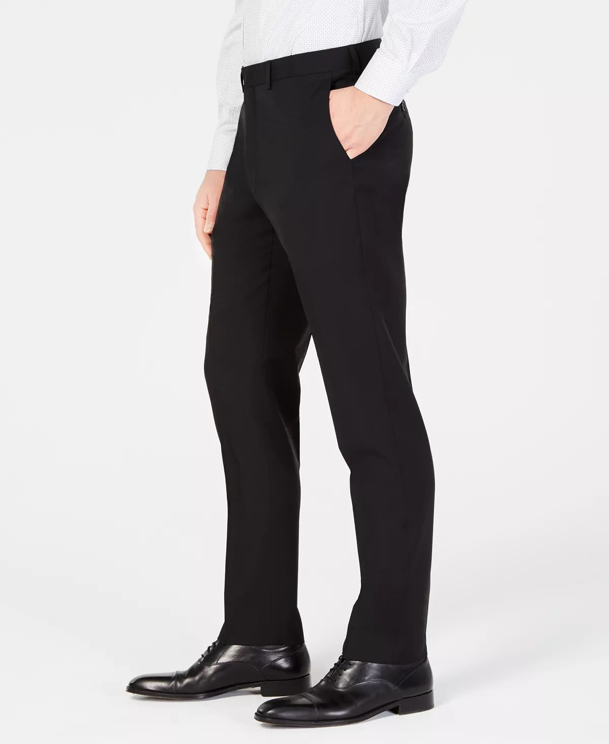 DKNY पुरुषों के मॉडर्न फिट स्ट्रेच सूट पैंट, काला, साइज़ 33X30
