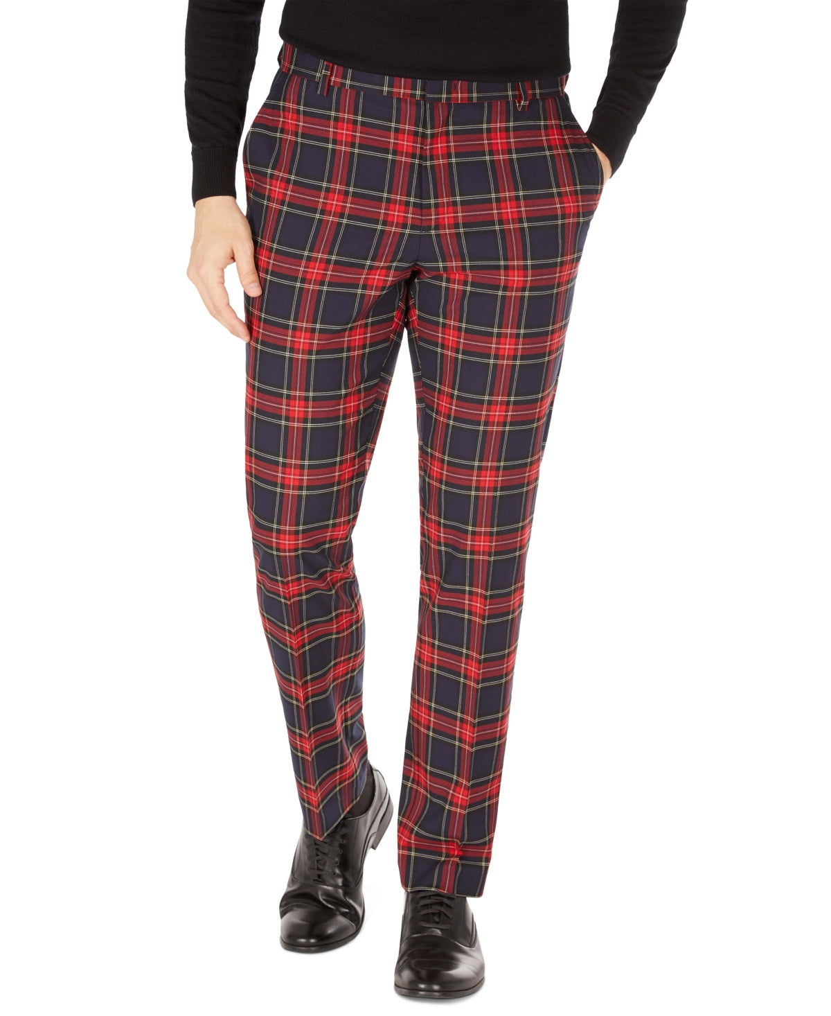 Tommy Hilfiger Men's Modern Fit Th Flex Stretch Check Performance Pants Blue Size 32X32
