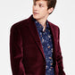 Alfani Men's Slim Fit Solid Velvet Blazer Red Size 46