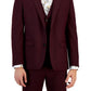 Bar III Men's Slim Fit Burgundy Solid Suit Jacket Red Size 36