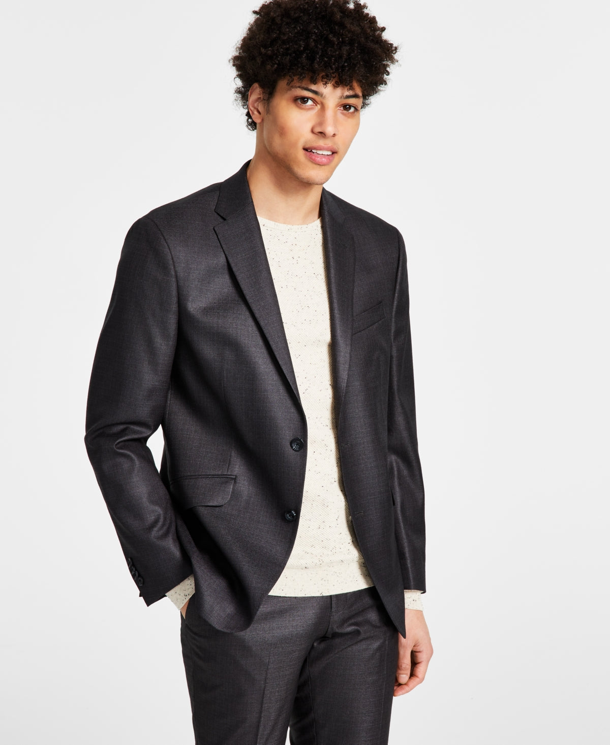 Kenneth Cole Reaction Men's Separate Slim Fit Suit Jacket Black Size 46