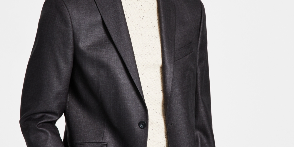 Kenneth Cole Reaction Men's Separate Slim Fit Suit Jacket Black Size 46