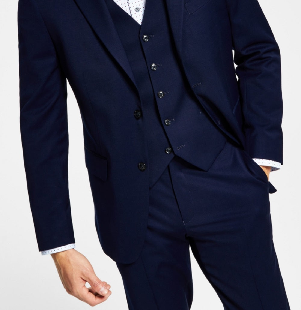Tommy Hilfiger Men's Modern Fit Th Flex Stretch Solid Suit Jacket Blue Size 40