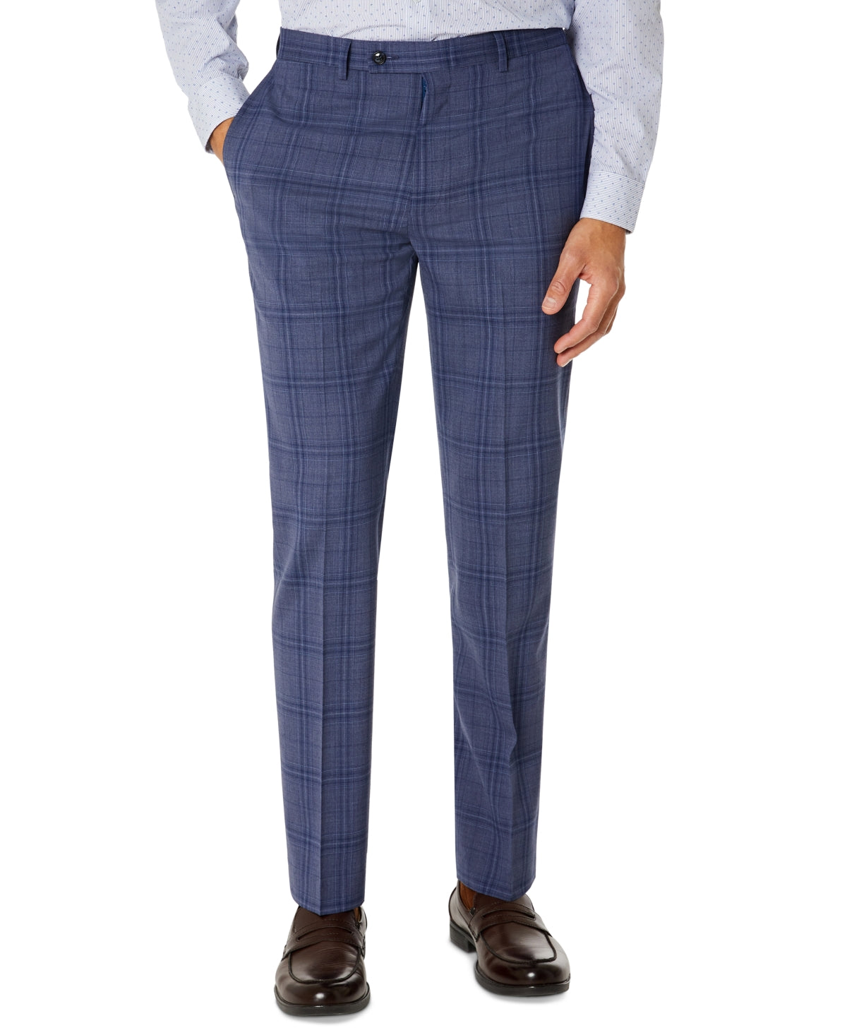 Calvin Klein Men's Slim Fit Plaid Suit Separate Pant Blue Size 30X30