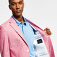 Tommy Hilfiger Men's Abstract Stripe Modern Fit Chambray Blazer Red Size 40