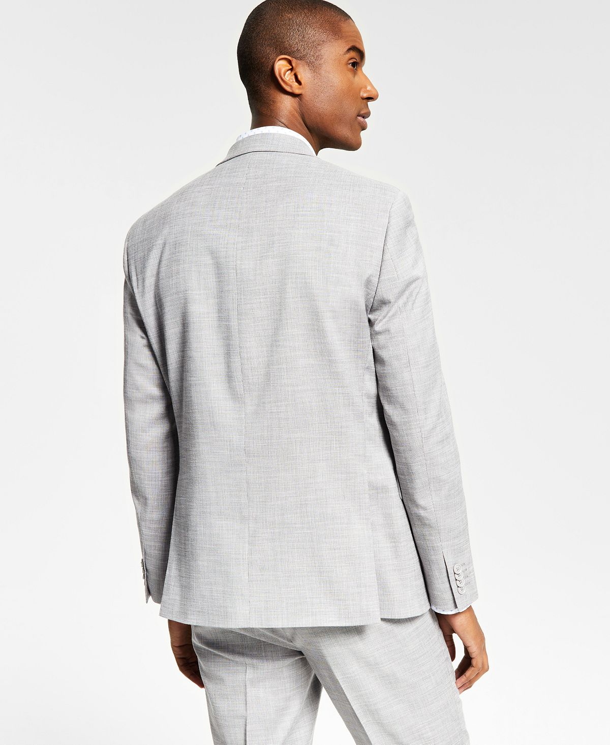 Alfani Men's Slim Fit Solid Knit Suit Jacket Gray Size 42