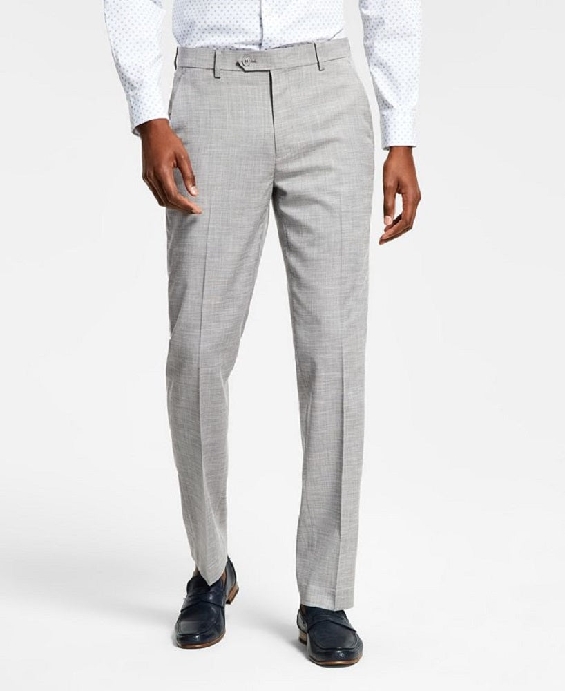 Alfani Men's Slim Fit Solid Knit Suit Pants Gray Size 32X30