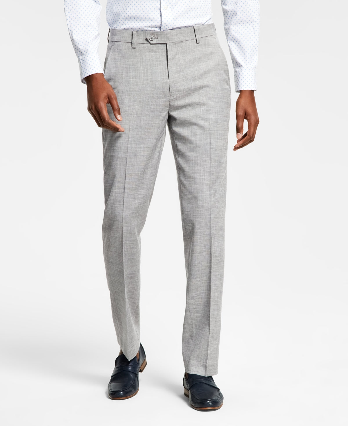 Alfani Men's Slim Fit Solid Knit Suit Pants Gray Size 34X32