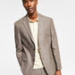 Alfani Men's Slim Fit Stripe Linen Suit Jacket Brown Size 38