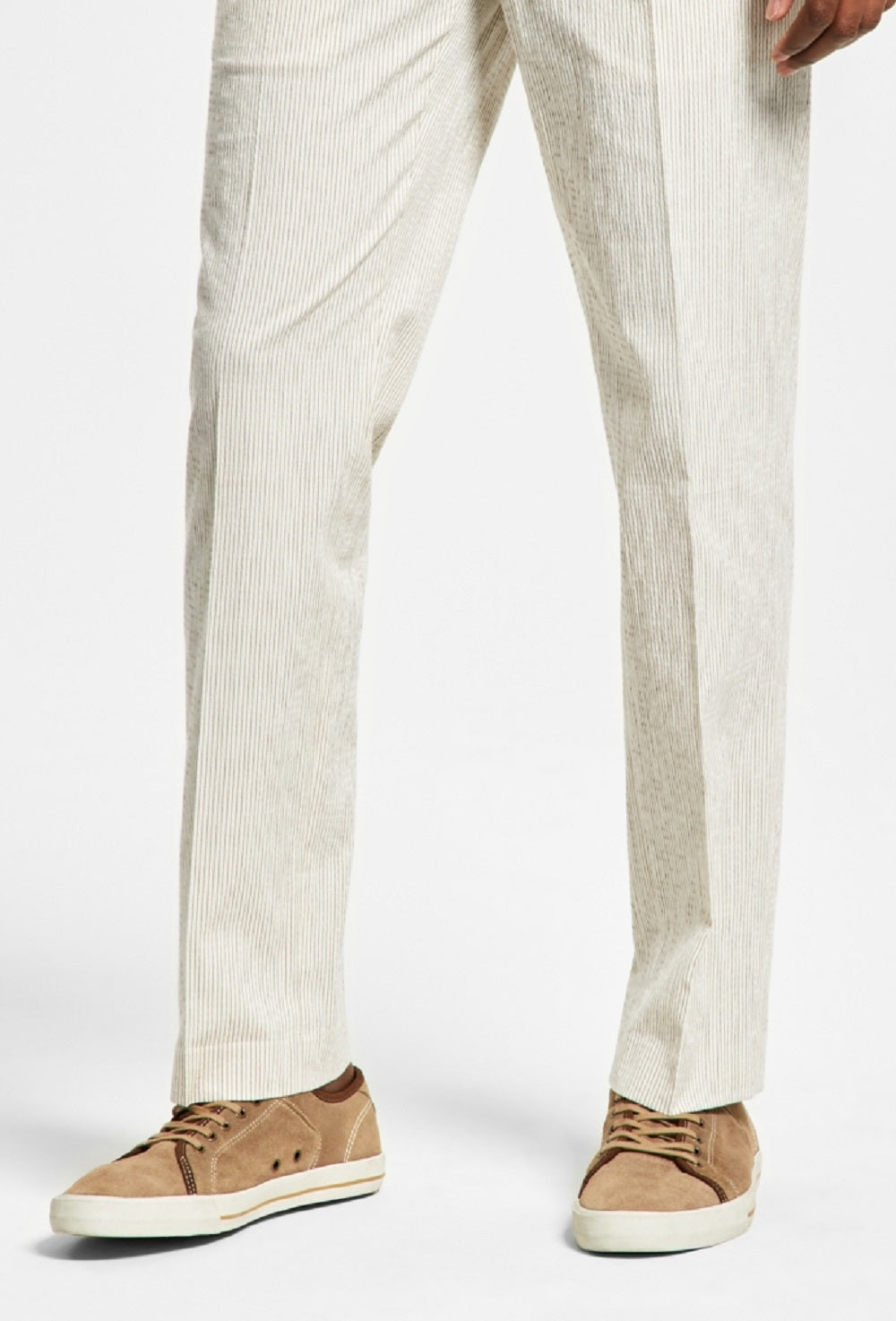 Alfani Men's Slim Fit Seersucker Stripe Suit Pants White Size 33X30
