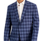 Bar III Men's Slim Fit Patterned Blazer Blue Size 44