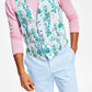 Bar III Men's Slim Fit Floral Print Suit Vest Blue Size Small