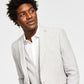 Bar III Men's Slim Fit Textured Linen Suit Separate Jacket Gray Size 44