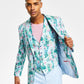 Bar III Men's Slim Fit Floral Print Suit Jacket Pink Size 36