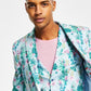 Bar III Men's Slim Fit Floral Print Suit Jacket Blue Size 40