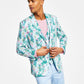 Bar III Men's Slim Fit Floral Print Suit Jacket Blue Size 44