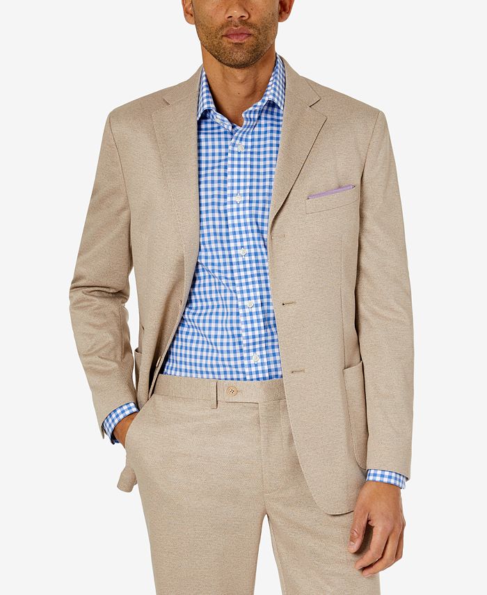 Tallia Men's Slim Fit Knit Suit Jacket Brown Size 38
