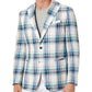 Tallia Men's Slim Fit Multicolor Plaid Blazer White Size 42