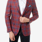 Tallia Men's Slim Fit Plaid Blazer Red Size 38