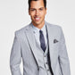 Bar III Men's Slim Fit Wool Sharkskin Suit Jacket Gray Size 46
