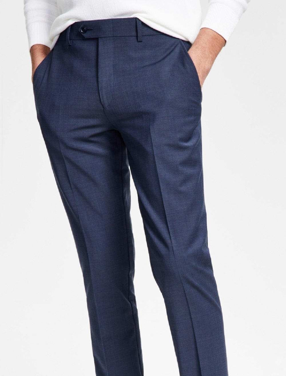 Bar III Men's Slim Fit Solid Suit Pants Blue Size 38X30
