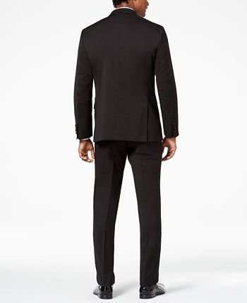 Kenneth Cole Reaction Men's Slim Fit Ready Flex Tuxedo Suit Black Size 38
