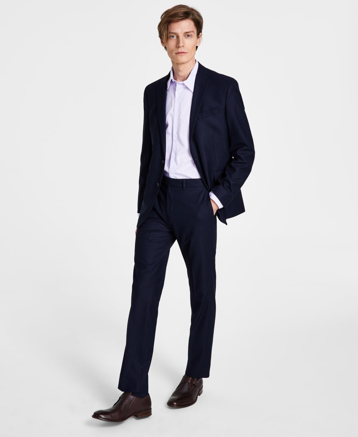 Kenneth Cole Reaction Men's Ready Flex Slim Fit Suit Blue Size 44