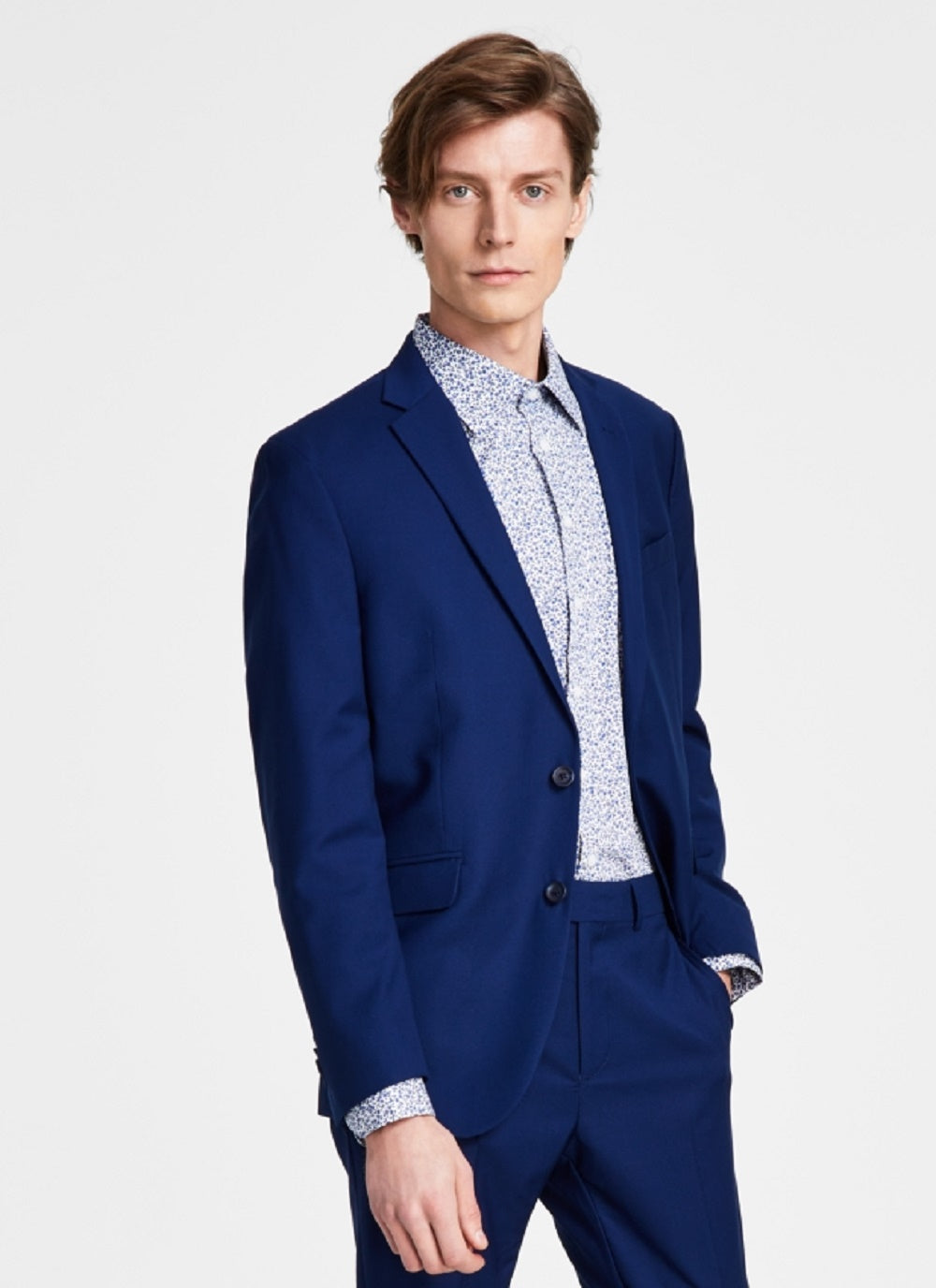 Kenneth Cole Reaction Men's Ready Flex Slim Fit Suit Blue Size 42